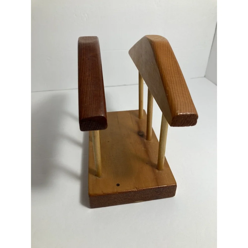 Napkin Holder Solid Wood Light Stained Homemade Vintage 6 x‎ 5.5 inches